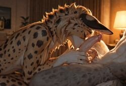 ai_generated big_breasts big_penis blowjob breasts canine fellatio furry kissing_penis nudity penis serval x3x7x9 yiff