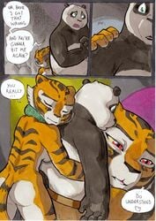 anthro better_late_than_never collar comic daigaijin dialogue english_text feline female fur furry kung_fu_panda master_po_ping master_tigress nude page_124 panda text tiger