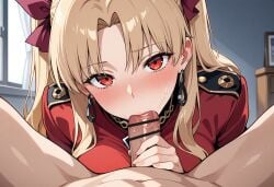 1boy 1girls ai_generated ereshkigal_(fate) fate/grand_order fellatio oncetwice oral oral_sex pov pov_blowjob