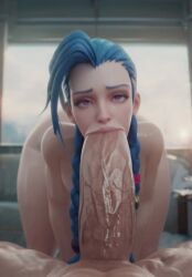 ai_generated arcane big_white_cock blowjob bwc cascalover1 deepthroat generalbutch_(style) jinx_(league_of_legends) tagme video