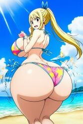 ai_generated ass_bigger_than_head ass_expansion beach big_breasts big_butt big_penis bikini fairy_tail goldencum34 huge_ass huge_butt looking_back lucy_heartfilia narrow_waist thick_thighs wide_hips
