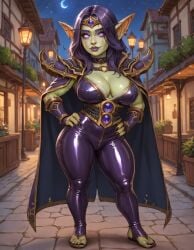 1girls ai_generated female full_body goblin goblin_art goblin_female green_skin latex murzy warcraft world_of_warcraft xal'atath