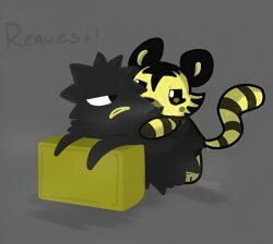 bent_over_object colorbox_(mustard) duck_jelly_(colorbox_mustard) feral_only futanari humping incredibox incredibox_mod intersex joopers_(colorbox_mustard) no_humans request reupload sweating