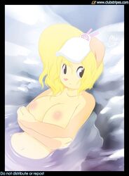 1girls anthro breasts clubstripes cream_(miu) female holding_breast looking_at_viewer miu rodent water wet