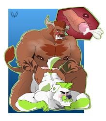 absurd_res anal anal_sex anthro anthro_on_anthro anthro_penetrated anthro_penetrating anthro_penetrating_anthro areola arm_tattoo barbell_piercing beard beef_steak_(artist) big_areola big_nipples bodily_fluids body_hair bovid bovine canid canine canis cattle chest_hair clever cum cum_in_ass cum_inside domestic_dog drooling duo ear_expansion ear_piercing ejaculation expansion facial_hair facial_piercing genital_fluids hi_res horn male male/male male_penetrated male_penetrating male_penetrating_male mammal muscular muscular_male nipple_barbell nipple_piercing nipples nose_piercing nose_ring pecs penetration penile penile_penetration piercing prostate prostate_with_heart ring_piercing saliva septum_piercing septum_ring sex simple_background tattoo venn x-ray_view