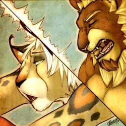 anthro derp feline feralise fur furry gay lion lynx male orgasm