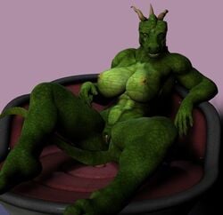 3d anthro breasts dragon female female_only front_view nude pussy sitting solo tagme vic34677