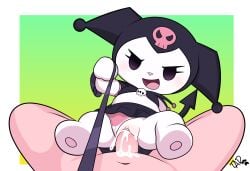 bodily_fluids bottomwear clothing clothing_aside cowgirl_position cum cum_in_vagina cum_inside cum_while_penetrated demon dominant dominant_female duo ejaculation female female_on_human feral first_person_view from_front_position genital_fluids hi_res human human_on_feral human_pov interspecies kuromi lagomorph leash leash_pull leporid male male/female mammal on_bottom on_top onegai_my_melody panties panties_aside penetration rabbit sanrio sex skirt submissive submissive_male submissive_pov thataveragedude underwear underwear_aside vaginal_penetration vaginal_penetration zoophilia