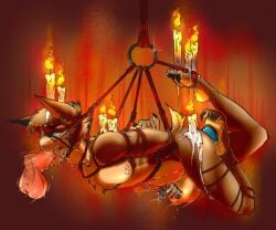 absurd_res anal anal_sex anthro arms_tied balls bat bedroom_eyes belt bent_legs big_balls black_claws blue_eyes blush blush_lines bodily_fluids bondage bondage bound brown_body brown_fur brown_hair brown_tail cabrita_rosa candle candlelight candlestick chastity_cage chastity_device chest_tuft claws crying digital_media_(artwork) dildo dildo_in_ass dildo_insertion dildo_vibrator disembodied_penis dripping drooling duo feet fellatio finger_claws fire flaccid fur gag gagged genital_fluids genitals hair hands_behind_back hands_tied head_harness head_tied head_tuft hi_res huge_balls huge_dildo joel_(jaspershard) leaking_precum legs_tied legs_up light male male/male mammal muzzle_(object) narrowed_eyes neck_bulge nipples object_in_ass open_mouth oral oral_penetration penetration penile penis pink_nipples pink_nose pink_tongue precum precum_drip precum_from_nose precum_in_mouth precum_squirt predicament_bondage restraints rope rope_around_neck rope_belt rope_bondage rope_gag rope_harness rope_muzzle saliva seductive sex sex_toy sex_toy_in_ass sex_toy_insertion shaded short_tail side_view signature simple_background snot solo solo_focus stomach_bulge stuck_insertion suspension tail tears toe_claws tongue tongue_out tuft vibrator vibrator_in_ass wax wax_in_hair wax_on_butt wax_on_feet wax_on_head wax_on_leg wax_play