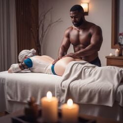 ai_generated ass ciri dark-skinned_male massage the_witcher_(series) the_witcher_3:_wild_hunt