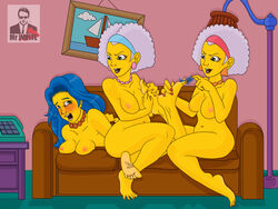 aged_down blue_hair curvy feet female female_only femdom human incest marge_simpson multiple_females multiple_girls myfavouritefetish naked older_female patty_bouvier selma_bouvier sisters tagme teasing the_simpsons tickle_fetish tickling tickling_feet tied_up younger_sister yuri