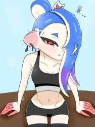 ... 1girls blush blushing looking_at_viewer octoling ojiya625 red_eyes shiver_(splatoon) shiver_(splatoon_raiders) shiver_hohojiro splatoon splatoon_(series) splatoon_raiders twitter_link