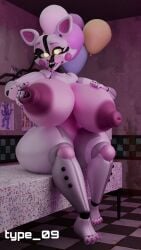 3d_(artwork) 4_toes 9:16 animatronic anthro areola balloon big_areola big_breasts big_nipples breasts canid canine checkered checkered_floor curvy_figure dark_areola digital_media_(artwork) feet female fingering five_nights_at_freddy's fox funtime_foxy_(fnaf) furniture glowing glowing_eyes hi_res huge_breasts huge_nipples huge_thighs hyper hyper_breasts inflatable inside looking_at_viewer machine mammal nipple_fetish nipple_fingering nipple_penetration nipple_play nipples on_table open_mouth penetration pink_body puffy_nipples robot robot_anthro scottgames sharp_teeth sister_location sitting sitting_on_table solo table teeth thick_thighs toes type_09 watermark white_body yellow_eyes