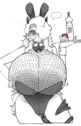 ayatakazumu big_breasts bunny_ears bunnysuit helltaker huge_breasts