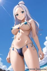 1girls ai_generated bikini fairy_tail kimowinter mirajane_strauss solo white_hair