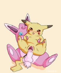 1boy 1girls 2007 blush clitoris cum cum_in_pussy cum_inside female from_behind gaping interspecies male nintendo nude penetration penis pikachu pokemon pussy sex spread_legs spread_pussy spreading straight testicles text vaginal_penetration wigglytuff zanthu