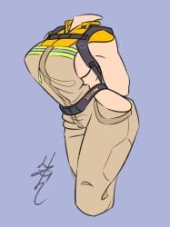 curvy curvy_female curvy_figure female jumpsuit pioneer pioneer_(satisfactory) pioneer_becky satisfactory_(game) worker