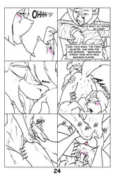 anthro blue_eyes bussaca canine comic english_text female fur furry green_eyes male mink oral page_24 pussy sex slippers_comic teen young