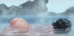 1girls absurd_res accurate_art_style afloat ass ass_focus ass_up bathing black_hair bleach bleach:_the_thousand-year_blood_war butt_crack butt_focus canonical_scene face_down faceless faceless_character faceless_female female female_focus female_only honeybunny-art in_water kuchiki_rukia pale_skin partially_submerged peach_ass peach_shaped_ass realistic shiny_hair shiny_skin short_hair solo solo_female solo_focus unconscious watermark