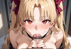 1boy 1girls ai_generated ereshkigal_(fate) fate/grand_order fellatio oral oral_sex pov pov_blowjob