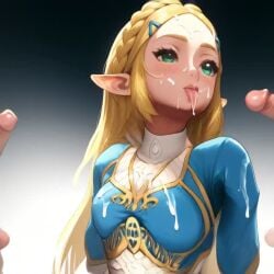 ai ai_generated bukkake cum_on_face cumshot dancing female female happy hentai multiple_penises no_sound princess princess_zelda tagme video