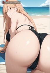 1girls ai_generated ass ass_focus bikini black_bikini chainsaw_man power_(chainsaw_man) s3xbuster solo