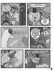 anthro baloo bear comic disney english_text fellatio female fur furry kit_cloudkicker male mammal molly_cunningham monochrome oral oral_sex penis rebecca_cunningham sex talespin text the_five_year_bitch