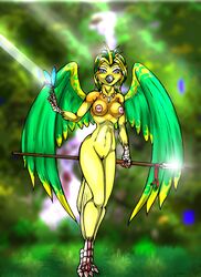 arturo_juarez avian breasts female forest nude pussy tree weapon wings