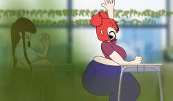 2girls about_to_fart angry ass_envy big_ass big_breasts big_butt big_thighs classroom fart farting farting_in_face farting_on_another farting_on_face fat_ass huge_ass huge_breasts huge_butt jealous jealous_female looking_at_ass memphisdx metallicdx oc original_character original_characters