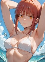 1girls ai_generated bikini chainsaw_man makima_(chainsaw_man) solo upper_body white_bikini