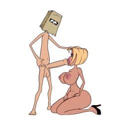 1boy 1girls animated bambook bimbo fellatio fuckerman fuckerman(bambook) tagme