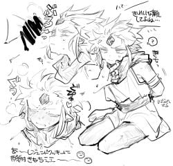 2boys archived_source blush censored censored_penis closed_eyes clothed cookie_run cookie_run_kingdom cookie_run_ovenbreak cum_on_face doodle ebitokanimiso embarrassed fully_clothed gem_on_forehead grabbing_chin humanized japanese_text male penis penis_close_to_face scarf sitting staring_at_penis sweat tagme tied tied_arms tied_hands unknown_male wind_archer_cookie