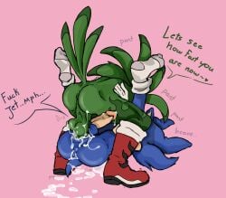accipitrid accipitriform alien anal anthro anus ass avian babylonian_(sonic) balls beak bird blue_anus blue_body blue_fur bodily_fluids boots breath clothing cum cum_drip cum_everywhere cum_inside cum_on_penis dialogue dripping duo ejaculation english_text erection eulipotyphlan feathers footwear from_front_position fur genital_fluids genital_piercing genitals gloves green_anus green_body green_eyes green_feathers guiche_piercing handwear hedgehog heehoohaa jet_the_hawk legwear male male/male male_penetrated male_penetrating male_penetrating_male mammal mating_press messy mohawk nipples nude orgasm panting penetration penile penis perineum piercing precum presenting presenting_hindquarters profanity quills_(anatomy) raised_tail sega sex shoes short_tail simple_background socks sonic_riders sonic_the_hedgehog sonic_the_hedgehog_(series) speech_bubble tail text white_body white_fur