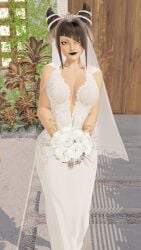 3d adnarimydeth big_breasts cleavage juri_han street_fighter wedding_dress