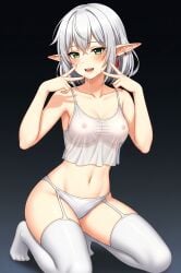 clothes cum_in_mouth elf_girl frieren gemini white_hair