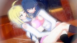 3d akamatsu_kaede ass bernhardlescat bra breasts catfight danganronpa danganronpa:_trigger_happy_havoc danganronpa_1 danganronpa_v3 fingering fingering_partner fingering_pussy koikatsu large_breasts lesbian_competitive_intercourse lesbian_sex maizono_sayaka open_clothes panties sex_fight sexfight straight_hair yuri