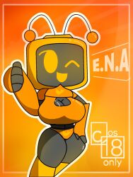 1girls cos-18only ena_(yellolight) fanart female_focus female_only k robot robot_girl screen_face tv_head