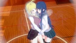 3d akamatsu_kaede bernhardlescat danganronpa danganronpa:_trigger_happy_havoc danganronpa_1 danganronpa_v3 fingering fingering_partner fingering_pussy koikatsu lesbian_competitive_intercourse lesbian_sex maizono_sayaka smooth_skin upskirt yuri