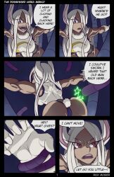 1girls ass breasts bunny_ears bunny_tail comic english_text gloves large_breasts leotard miruko my_hero_academia page_1 restrained rick_mosier rumi_usagiyama shodan system_shock