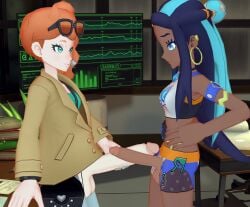 2futas 3d clothed clothing dark-skinned_futanari dark_skin duo erection futa_only futaflux futanari huge_cock huge_penis human large_penis light-skinned_futanari light_skin mostly_clothed nessa_(pokemon) penis penis_size_difference pokemon pokemon_ss self_upload size_difference sonia_(pokemon) standing testicles