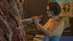 3d animated blender capcom clothing cumshot female handjob human jill_valentine jill_valentine_(sasha_zotova) lecok3d longer_than_30_seconds male monster nemesis_(resident_evil) resident_evil resident_evil_3 resident_evil_3_remake sound tubetop two-handed_handjob video