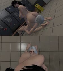 2girls 3d artist_request ass_eating big_ass claire_everly facesitting female female_only femdom grand_theft_auto_v lesbian_sex locker_room lydia_vale nopixel yuri