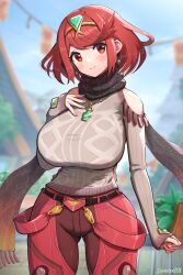 blush female female_only gonzarez nintendo pyra red_hair short_hair solo tagme xenoblade_(series) xenoblade_chronicles_2