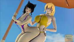 1futa 1girls 3d ahe_gao animated beach_umbrella big_ass big_breasts biggestbreadslice black_hair black_hair_bottom blake_belladonna blonde_hair blonde_hair_on_black_hair blonde_hair_top canon_couple domination faunus female futa_on_female futanari light_hair_on_dark_hair mp4 no_sound rwby sex sling_bikini source_filmmaker swimsuit video yang_xiao_long