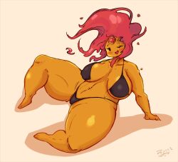 1girls adventure_time bikini breasts fire flame_princess papss thick_thighs wide_hips wink