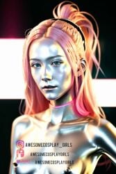 cosplay cyberpunk cyberpunk_2077 lizzy_wizzy pink_hair silver_skin small_breasts