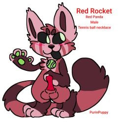 1boy animal_genitalia animal_penis anthro critters_(poppy_playtime) edit edited_screencap furry furry_only gay no_humans oc poppy_playtime precum purinpuppy red_panda red_panda_tail redrocket_(purinpuppy) reference_image reference_sheet smiling_critters solo