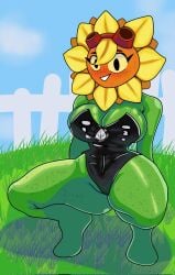 1girls big_breasts blush breasts female female_focus female_only mrjoke751 plant plant_girl plantie plants_vs_zombies plants_vs_zombies:_heroes solar_flare_(pvz) sunflower_(pvz) thick_thighs