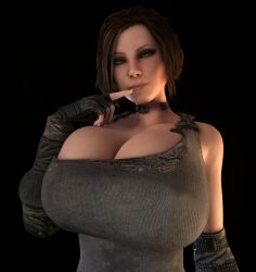 1girls 3d 3d_(artwork) alternate_breast_size ass big_ass big_breasts breasts breasts_bigger_than_head brown_hair bulletstorm bust busty chest cleavage clothed clothed_female curvaceous curvy curvy_figure electronic_arts epic_games female female_focus female_only female_solo finger_to_mouth fingerless_gloves gloves hips hourglass_figure huge_ass huge_breasts human human_female human_only large_ass large_breasts legs light-skinned_female light_skin lips mature mature_female people_can_fly solo solo_female thick thick_hips thick_legs thick_thighs thighs top_heavy top_heavy_breasts trishka_novak upper_body vaako voluptuous voluptuous_female waist wide_hips