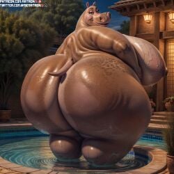 1girls 2020s 2024 4k ai_generated anthro ass ass_focus back back_view bbw big_ass big_butt butt_focus common_hippopotamus dat_ass dreamworks dripping dripping_wet eyelashes feet_in_water female gloria_the_hippopotamus grey_body grey_skin highres hippo hippopotamid hippopotamus hips huge_ass huge_butt hyper_ass hyper_butt looking_at_viewer looking_back madagascar_(series) madagascar_3_europe's_most_wanted madagascar_escape_2_africa mammal matronai_(artist) nude outside paramount_pictures patreon patreon_username pinup plant plant_pot pool posing posing_for_the_viewer pot scut_tail smile smiling smiling_at_viewer solo ssbbw stable_diffusion thick_ass thick_butt thick_hips thick_thighs tree trees twitter_username universal_studios wall water wet wet_body wet_skin wide_hips